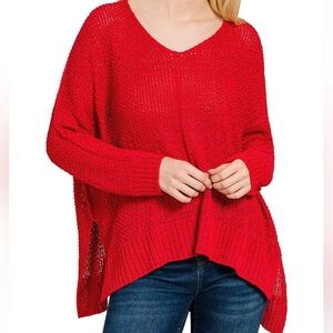 Zenana Dolman Sleeve V-Neck Sweater